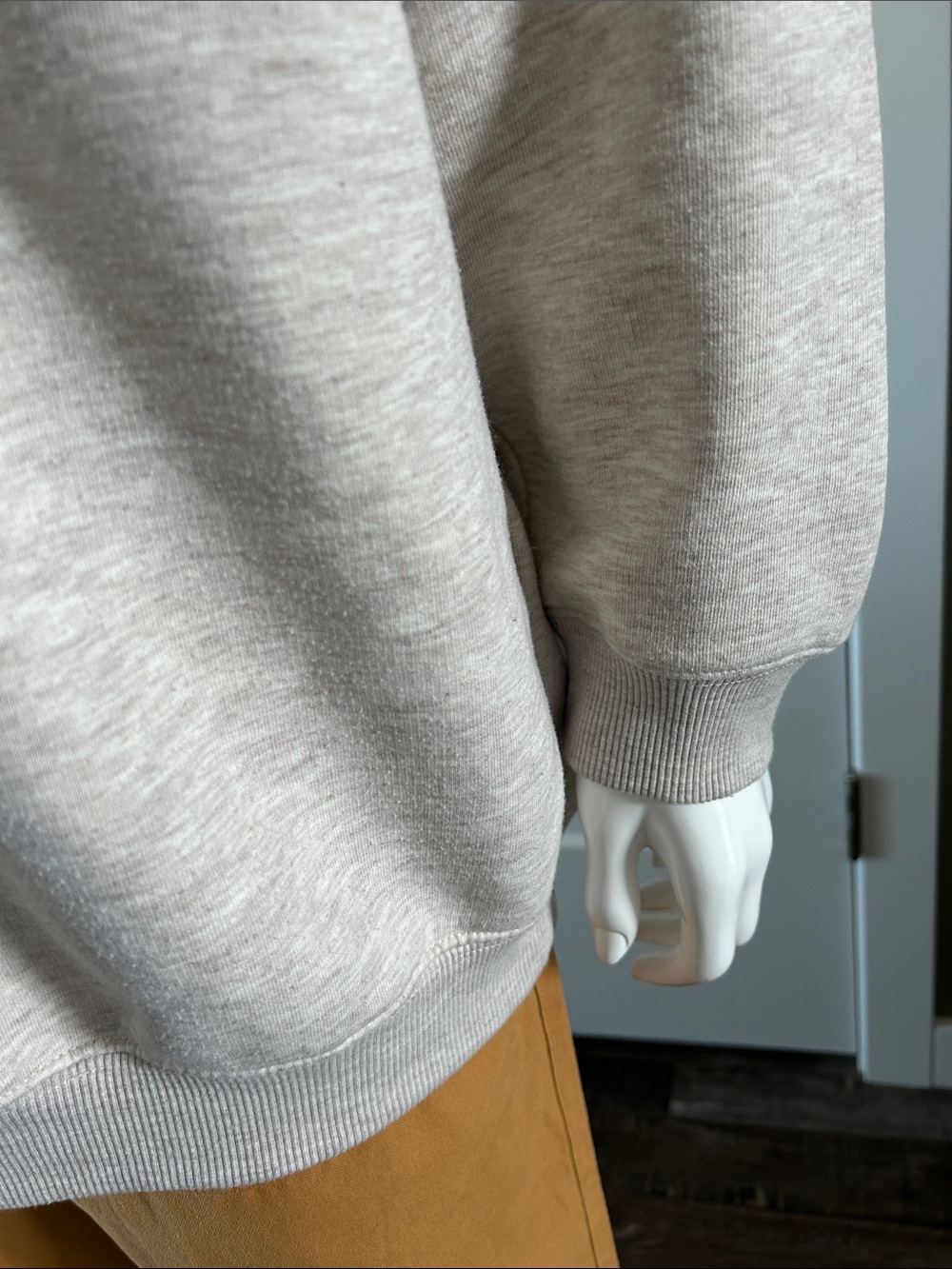 Anine Bing Oversized Logo Sweatshirt | Oatmeal Heather | Size S | Cozy Luxury - Picture 5 of 11
